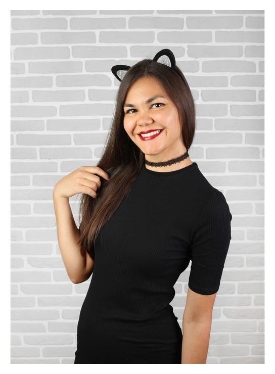 Карнавальный набор взрослый «Гламурная кошечка», ободок, ушки, чокер, Чёрный
Карнавальный набор взрослый «Гламурная кошечка», ободок, ушки, чокер, Чёрный