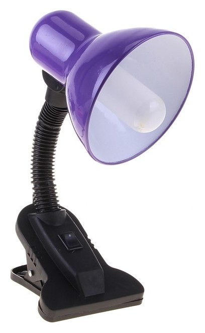 Настольная лампа на прищепке с кнопкой, фиолетовая, провод 78 см 
Настольная лампа на прищепке с кнопкой, фиолетовая, провод 78 см