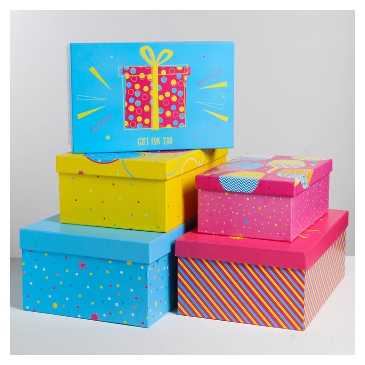 Набор подарочных коробок 5 в 1 Happy Birthday, 22 × 14 × 8.5‒ 32.5 × 20 × 12.5 см, Розовый
Набор подарочных коробок 5 в 1 Happy Birthday, 22 × 14 × 8.5‒ 32.5 × 20 × 12.5 см, Розовый