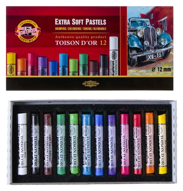 Пастель сухая 12 цветов, Extra Soft Koh-i-noor 8552 Toison D`or, картонная упаковка, Микс
Пастель сухая 12 цветов, Extra Soft Koh-i-noor 8552 Toison D`or, картонная упаковка, Микс