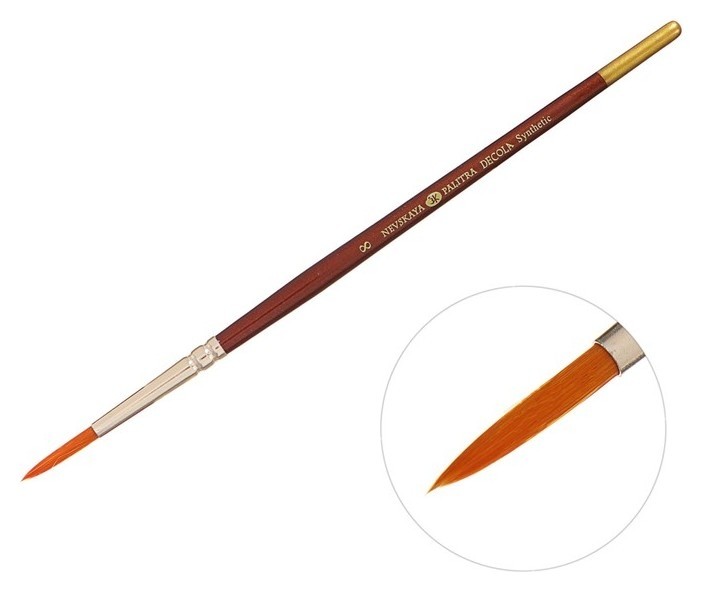 Кисть Decola № 8, синтетика, круглая, D=4 мм
Кисть Decola № 8, синтетика, круглая, D=4 мм