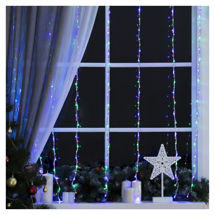 Гирлянда "Водопад" 2 х 1.5 м, Ip44, прозрачная нить, 400 Led, свечение мульти, 32 режима, 220 В 
Гирлянда "Водопад" 2 х 1.5 м, Ip44, прозрачная нить, 400 Led, свечение мульти, 32 режима, 220 В