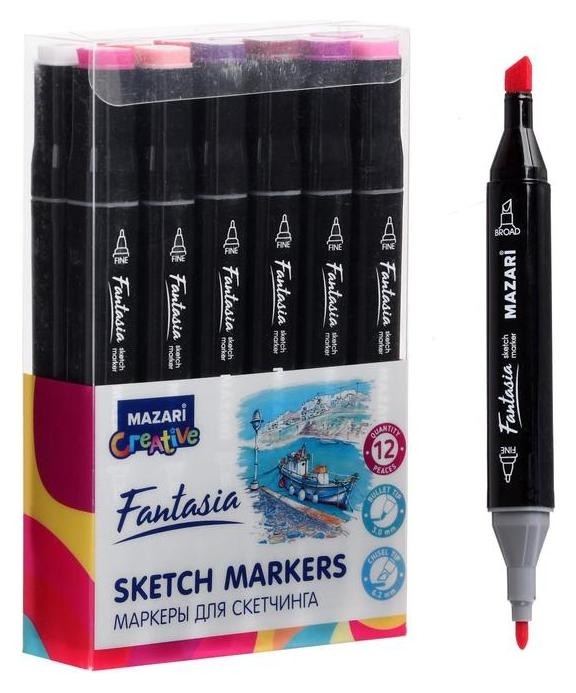 Маркер худож набор Mazari Fantasia 12цв Berries Colors(2ст:пулевид3.0/клиновид6.2)пвх-упак, Разноцветный
Маркер худож набор Mazari Fantasia 12цв Berries Colors(2ст:пулевид3.0/клиновид6.2)пвх-упак, Разноцветный