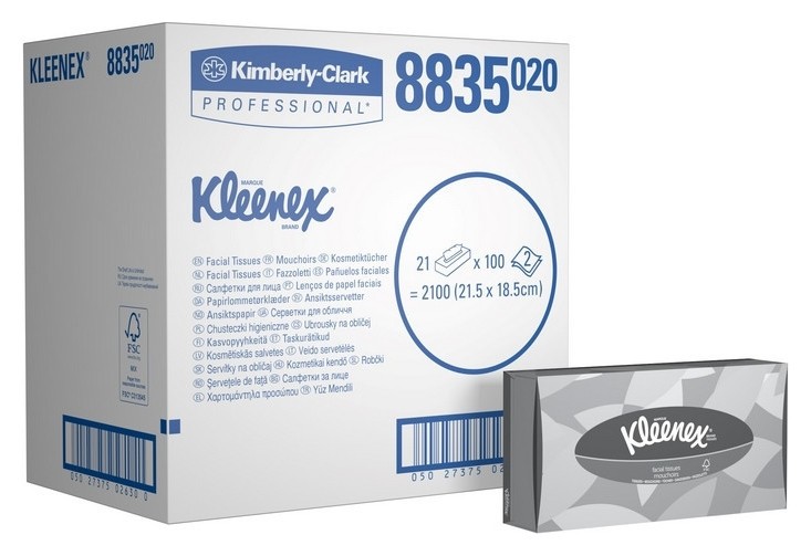 Салфетки косметические для лица KK Kleenex 2сл б. 100 лист/кор.21 кор/уп.8835, Белый
Салфетки косметические для лица KK Kleenex 2сл б. 100 лист/кор.21 кор/уп.8835, Белый