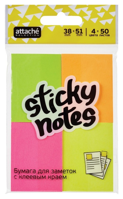 Блок-кубик Attache Selection с клеев. краем 38х51, неон, 4 цвета 50х4
Блок-кубик Attache Selection с клеев. краем 38х51, неон, 4 цвета 50х4