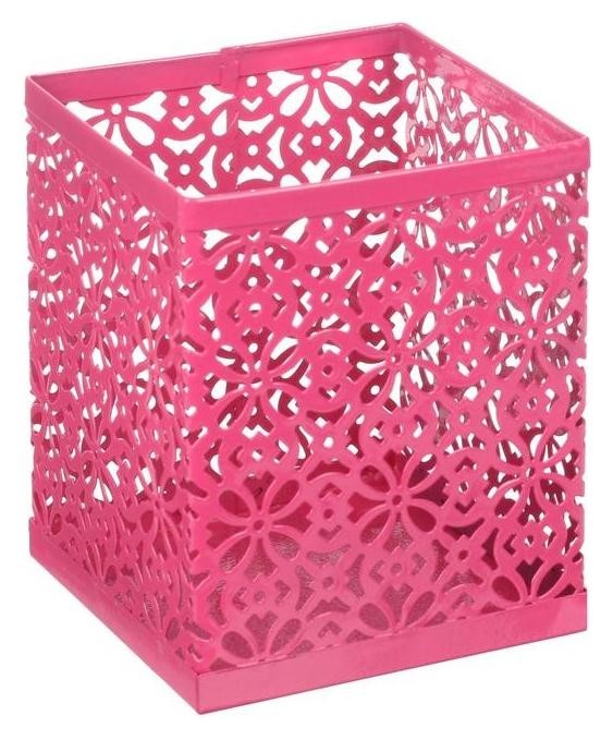 Стакан для пишущих принадлежностей квадратный узор металл розовый
Стакан для пишущих принадлежностей квадратный узор металл розовый