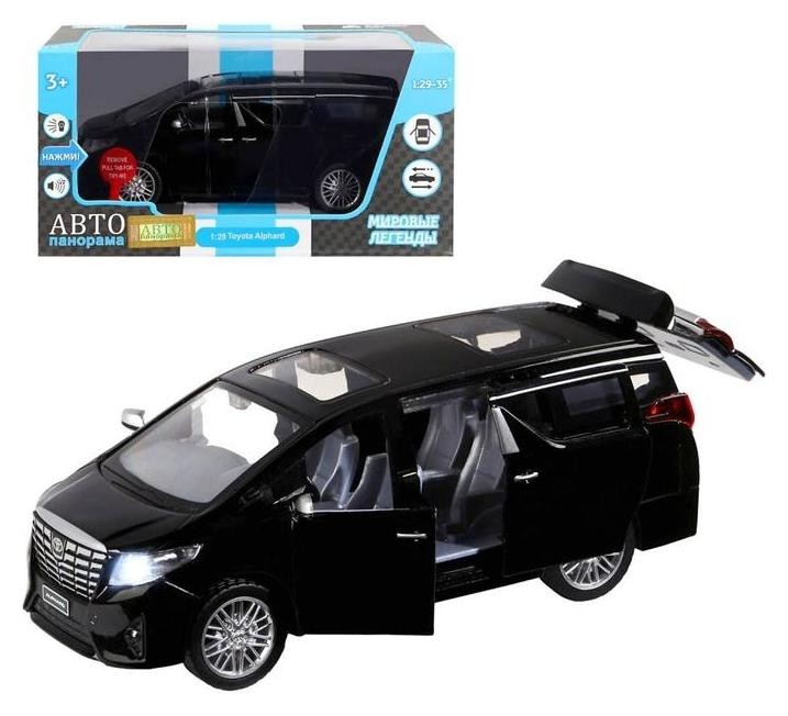 Машина металлическая Toyota Alphard, 1:29, открываются передние двери, световые и звуковые эффекты, цвет чёрный
Машина металлическая Toyota Alphard, 1:29, открываются передние двери, световые и звуковые эффекты, цвет чёрный