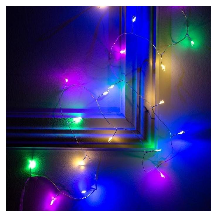 Гирлянда "Мишура" 1 м роса, Ip20, серебристая нить, 20 Led, свечение мульти, фиксинг, 2 х Cr2032
Гирлянда "Мишура" 1 м роса, Ip20, серебристая нить, 20 Led, свечение мульти, фиксинг, 2 х Cr2032