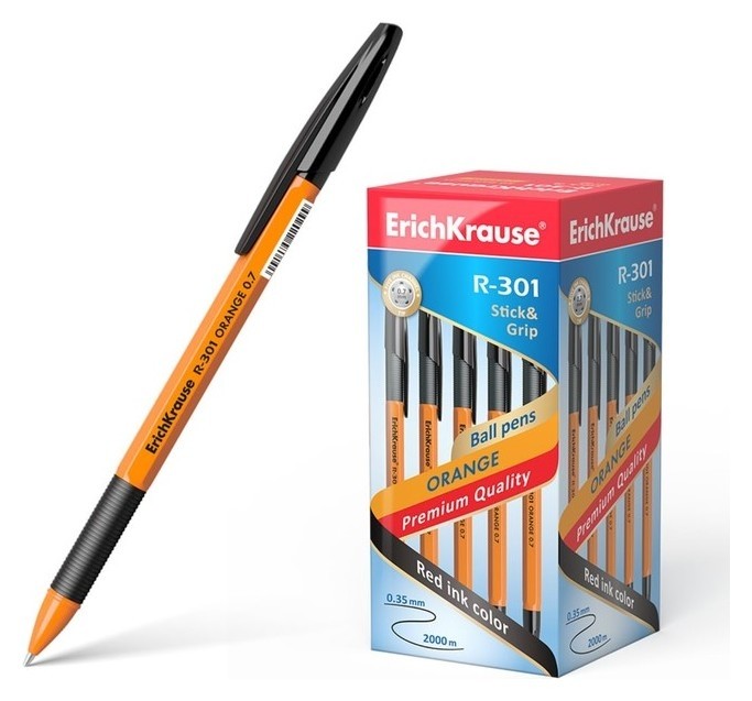 Ручка шариковая Erich Krause R-301 Orange Stick & Grip, узел 0.7 мм, стержень чёрный, резиновый упор, длина линии письма 1000 метров
Ручка шариковая Erich Krause R-301 Orange Stick & Grip, узел 0.7 мм, стержень чёрный, резиновый упор, длина линии письма 1000 метров