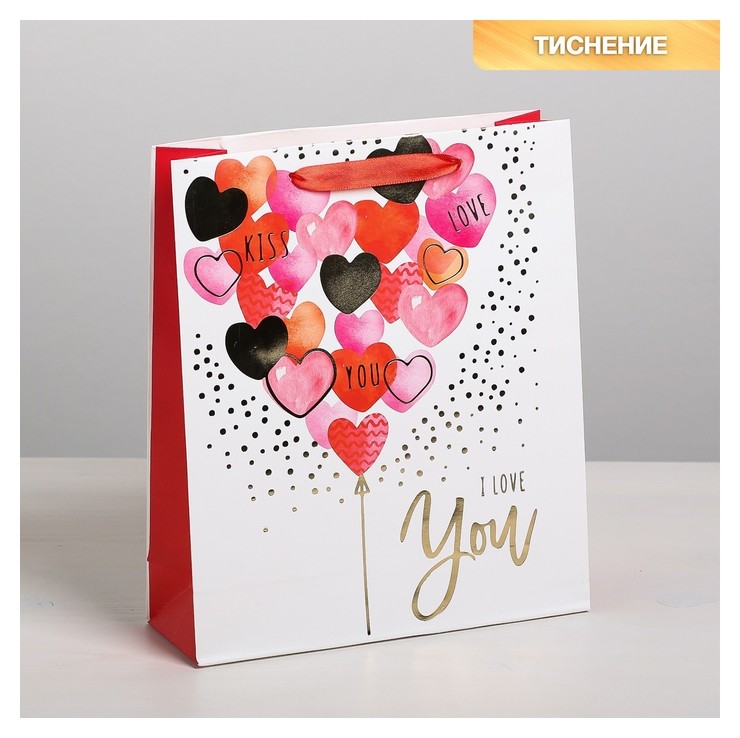 Пакет подарочный ламинированный вертикальный I Love You с тиснением, ML 23 X 27 × 8 см, Белый
Пакет подарочный ламинированный вертикальный I Love You с тиснением, ML 23 X 27 × 8 см, Белый