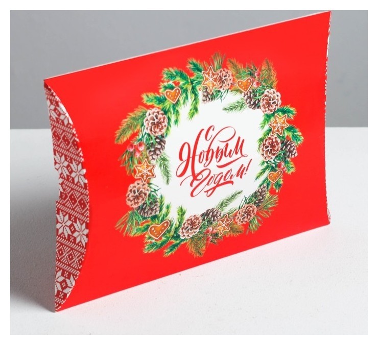 Коробка сборная фигурная «С новым годом!», Красный 
Коробка сборная фигурная «С новым годом!», Красный