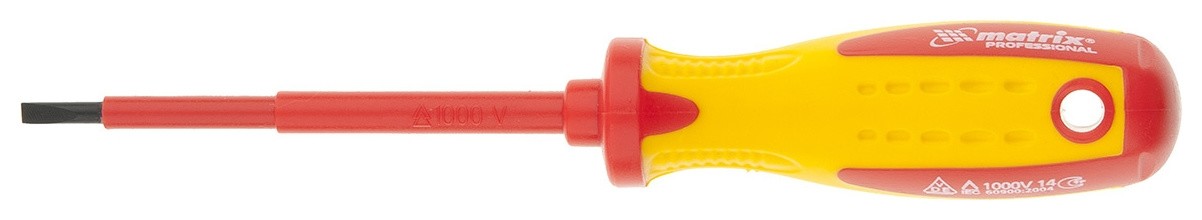 Отвертка Insulated, SL4 X 100 мм, Crmo, до 1000 В, двухкомпонентная рукоятка Professional
Отвертка Insulated, SL4 X 100 мм, Crmo, до 1000 В, двухкомпонентная рукоятка Professional
