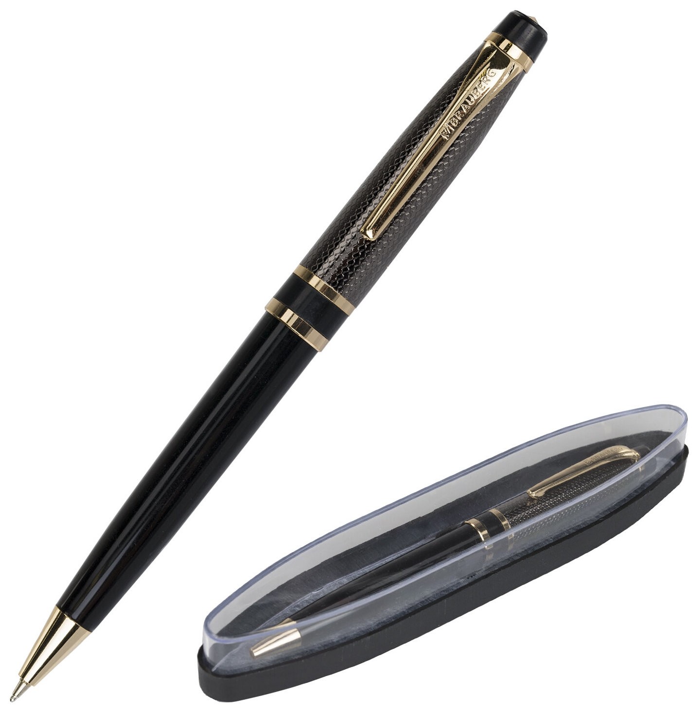 Ручка подарочная шариковая Brauberg Sonata, синяя, корпус золотистый с черным, линия письма 0,5 мм, 143483
Ручка подарочная шариковая Brauberg Sonata, синяя, корпус золотистый с черным, линия письма 0,5 мм, 143483