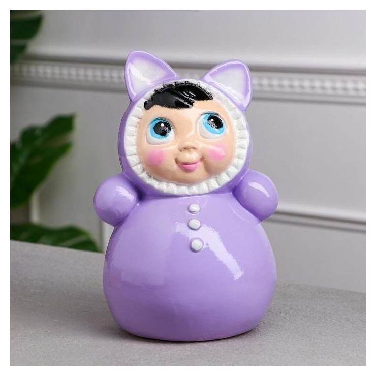 Копилка "Неваляшка", с треугольными ушками, фиолетовая, керамика, 23 см 
Копилка "Неваляшка", с треугольными ушками, фиолетовая, керамика, 23 см