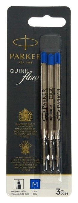 Стержень шариковый Parker Quinkflow Z08, перо M, 1 мм, синие чернила, в блистер (3шт)
Стержень шариковый Parker Quinkflow Z08, перо M, 1 мм, синие чернила, в блистер (3шт)