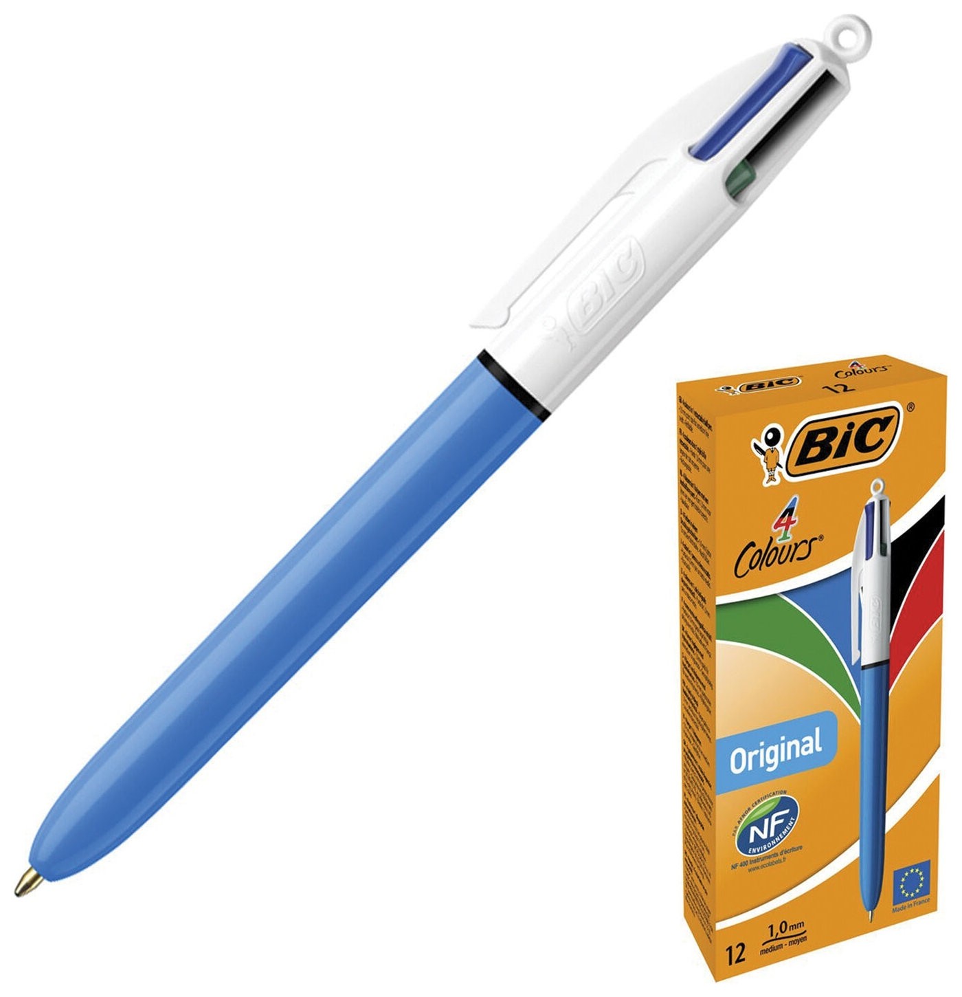 Ручка шариковая автоматическая BIC "4 Colours Original", 4 цвета (Синий, черный, красный, зеленый), линия письма 0,32 мм, 889969
Ручка шариковая автоматическая BIC "4 Colours Original", 4 цвета (Синий, черный, красный, зеленый), линия письма 0,32 мм, 889969