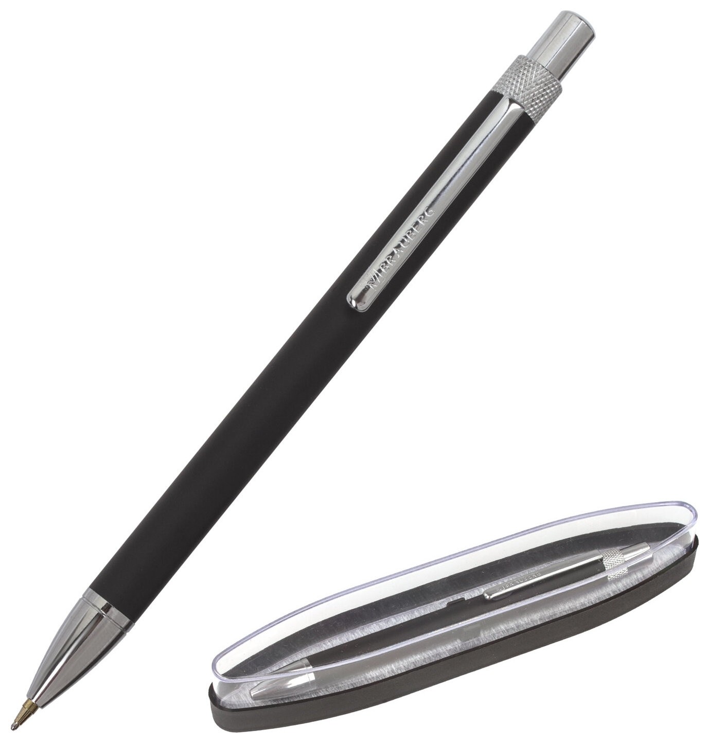 Ручка подарочная шариковая Brauberg "Allegro", синяя, корпус черный с хромированными деталями, линия письма 0,5 мм, 143491
Ручка подарочная шариковая Brauberg "Allegro", синяя, корпус черный с хромированными деталями, линия письма 0,5 мм, 143491