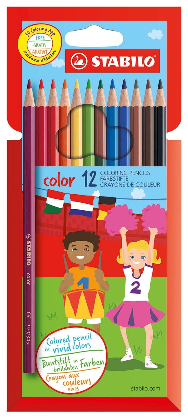 Карандаши цветные Stabilo "Color", 12 цветов, грифель 2,5 мм, заточенные, картонный футляр, 1912-77, 1912/77-11
Карандаши цветные Stabilo "Color", 12 цветов, грифель 2,5 мм, заточенные, картонный футляр, 1912-77, 1912/77-11