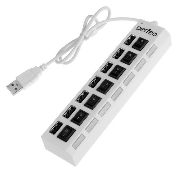 Разветвитель USB (Hub) Perfeo H033, 7 портов, USB 2.0, белый
Разветвитель USB (Hub) Perfeo H033, 7 портов, USB 2.0, белый