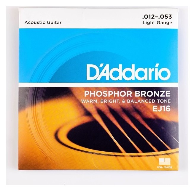 Струны для акустической гитары Light 12-53 D`addario Ej16 Phosphor Bronze, фосфорная бронза
Струны для акустической гитары Light 12-53 D`addario Ej16 Phosphor Bronze, фосфорная бронза