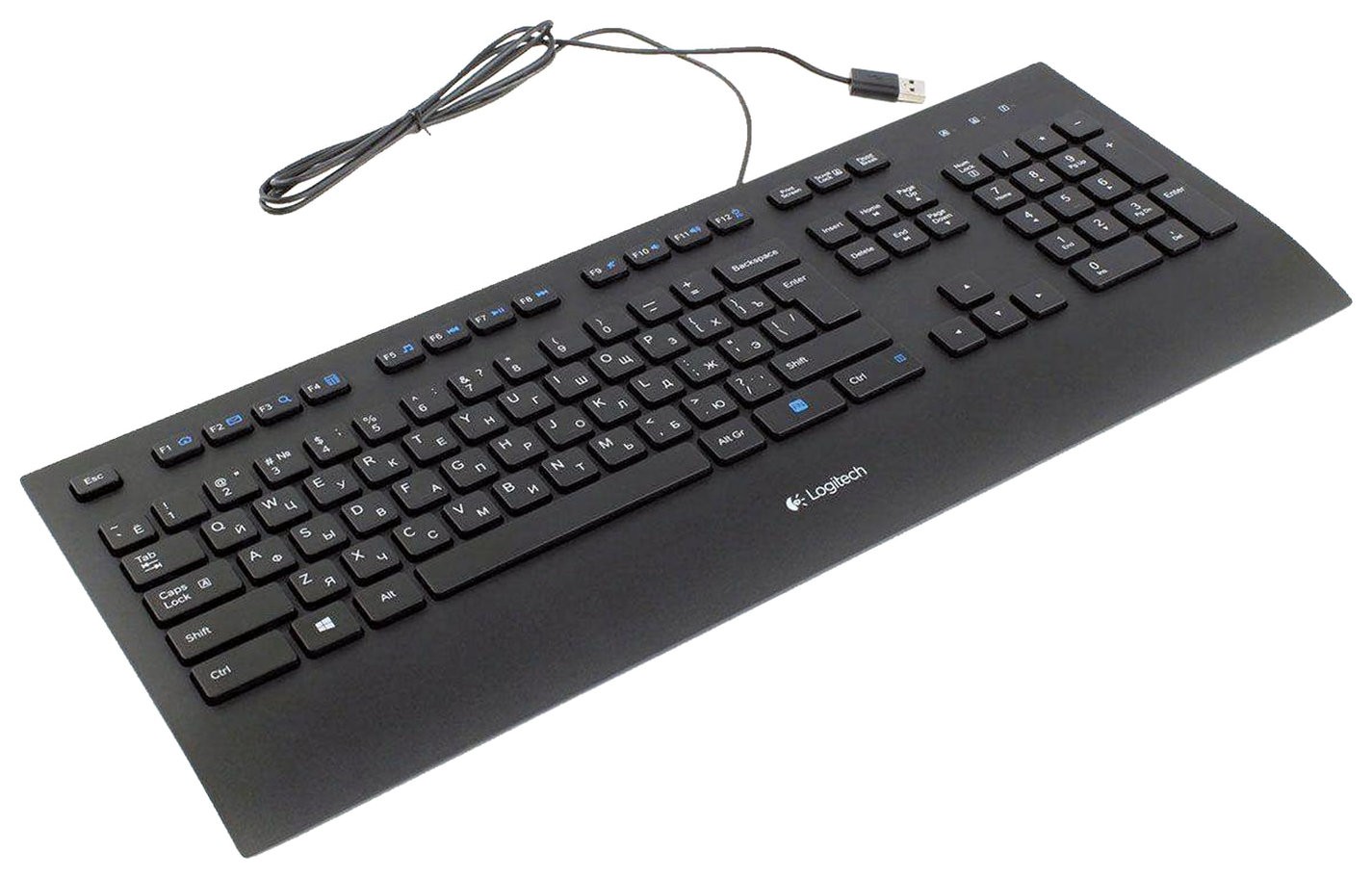 Клавиатура проводная Logitech K280e, Usb, 104 клавиши, черная
