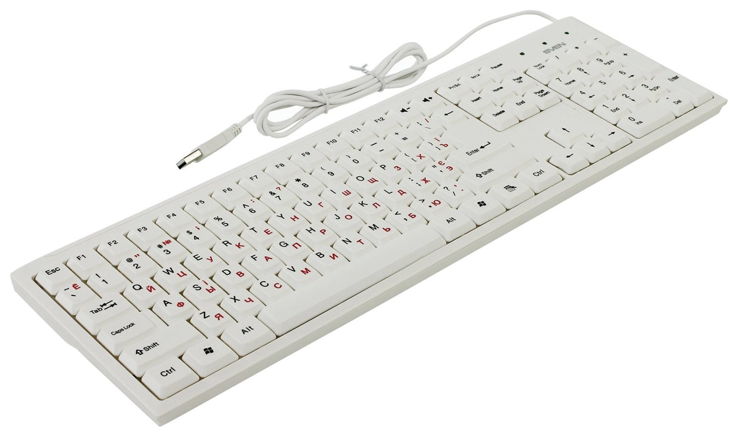 Клавиатура проводная SVEN Standard 303, USB, 104 клавиши, белая