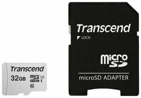 Карта памяти microSDHC 32 GB TRANSCEND UHS-I U3, 95 Мб/сек (class 10), адаптер  Transcend