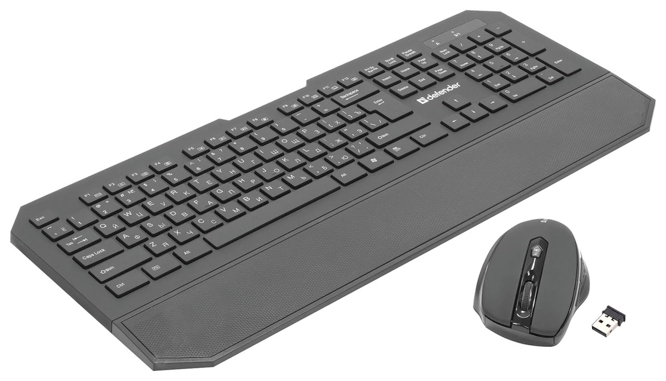 Набор беспроводной DEFENDER Berkeley C-925, клавиатура, мышь 5 кнопок + 1 колесо-кнопка, черный