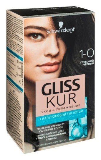 Тон 1-0 Глубокий чёрный  Gliss Kur
