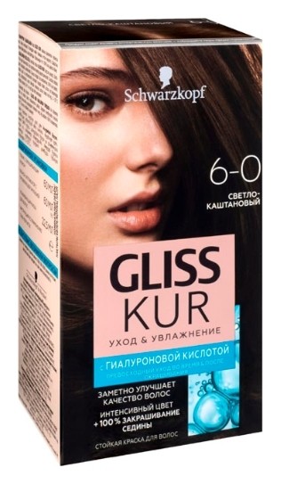 Тон 6-0 Светло-каштановый  Gliss Kur