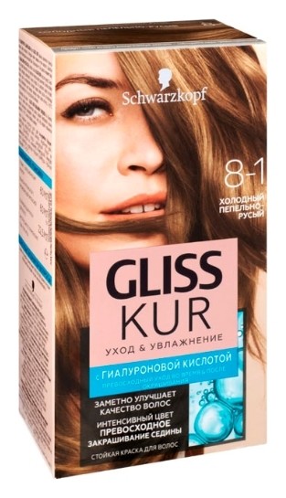 Тон 8-1 Холодный пепельно-русый  Gliss Kur