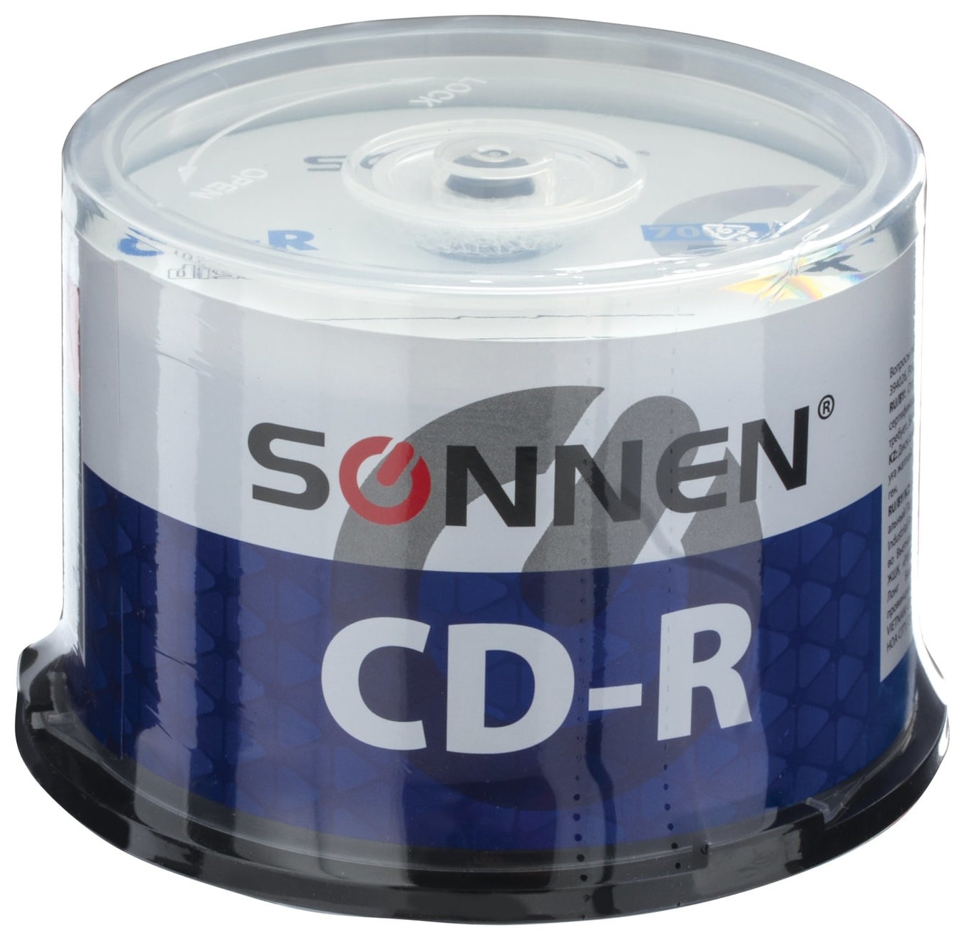 

Диски CD-R SONNEN 700 Mb 52x Cake Box, комплект 50 шт.