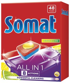 Таблетки для посудомоечных машин All-in-1, 48 штук Somat