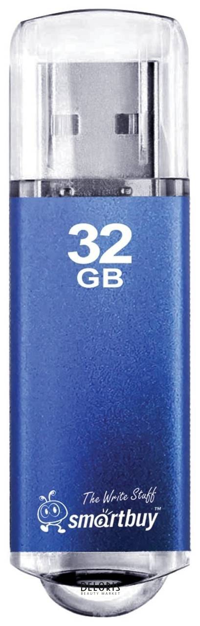Флэш-диск 32 GB, SMARTBUY V-Cut, USB 2.0, металлический корпус, синий  Smartbuy