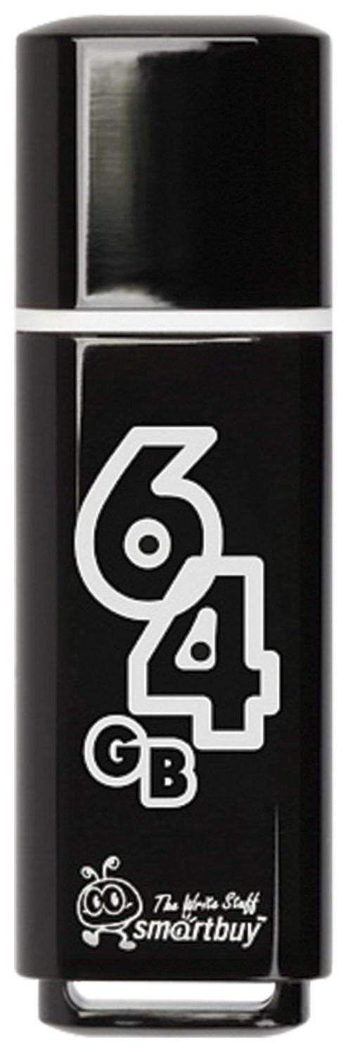 

Флэш-диск 64 GB, SMARTBUY Glossy, USB 2.0, черный
