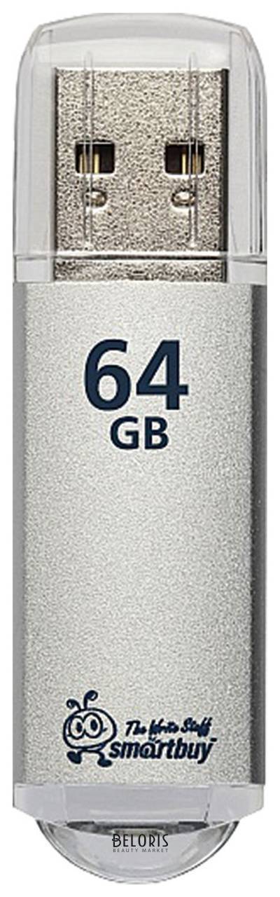 Флэш-диск 64 GB, SMARTBUY V-Cut, USB 3.0, металлический корпус, серебристый  Smartbuy