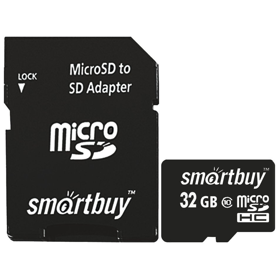 Карта памяти micro SDHC, 32 GB 10 Мб/сек. (class 10), с адаптером