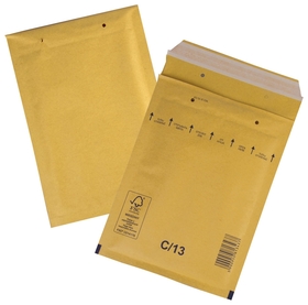 Конверт-пакеты с прослойкой из пузырчатой пленки (170х220 мм), крафт-бумага, отрывная полоса, комплект 100 шт.  Курт