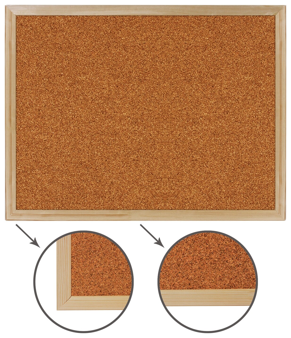 Доска пробковая для объявлений (45х60 см), деревянная рамка, BRAUBERG  Brauberg