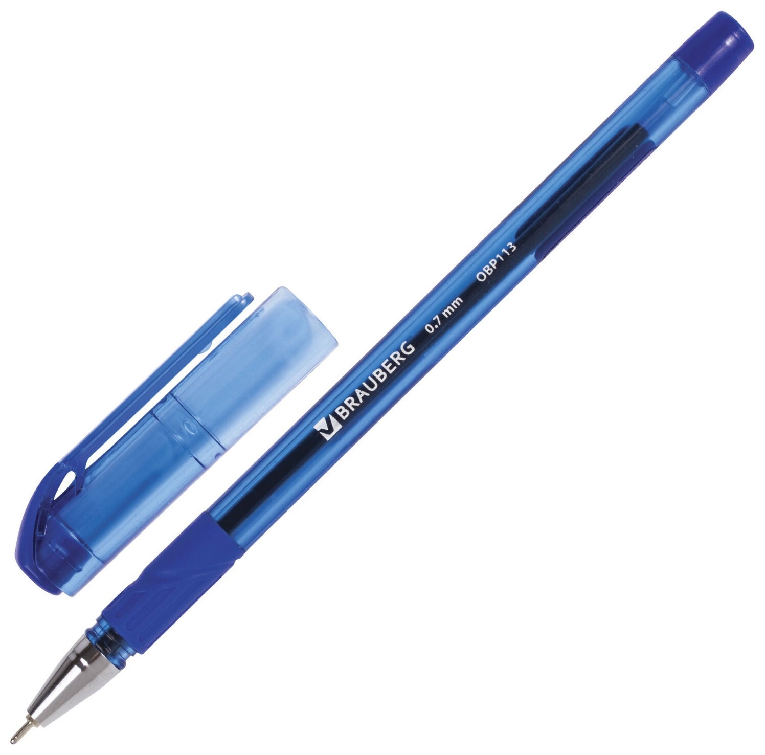 Ручка шариковая масляная с грипом Brauberg "Max-oil Tone", синяя, узел 0,7 мм, линия письма 0,35 мм  Brauberg