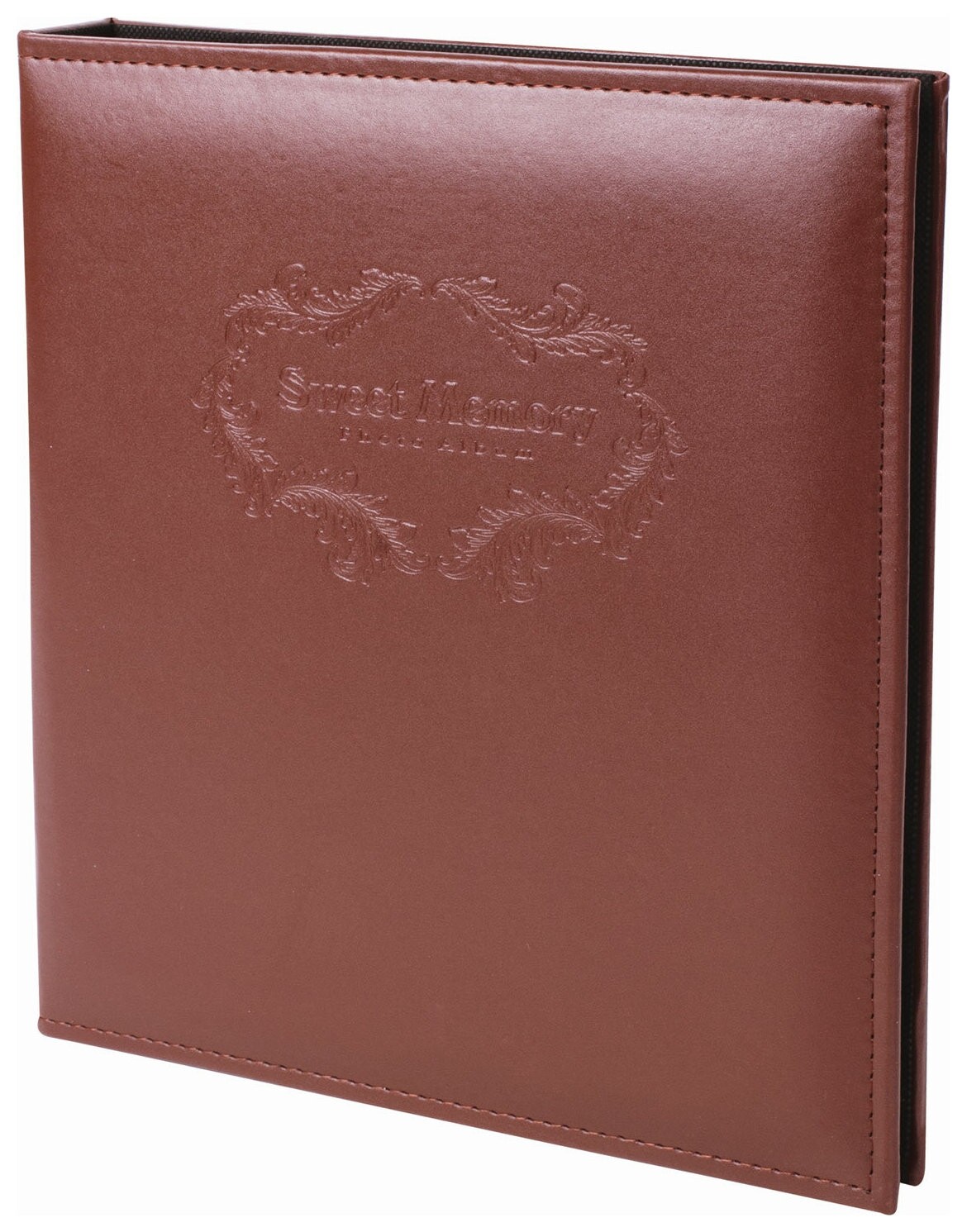 Фотоальбом BRAUBERG на 20 магнитных листов, 23х28 см, под гладкую кожу, на кольцах, коричневый  Brauberg