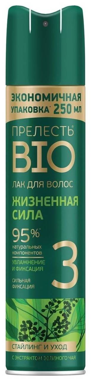Лак для волос с экстрактом зеленого чая Жизненная сила Прелесть BIO