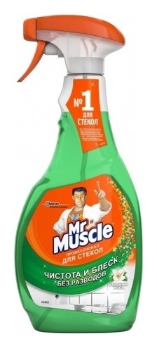 Средство для мытья стекол с нашатырным спиртом  Mr. Muscle