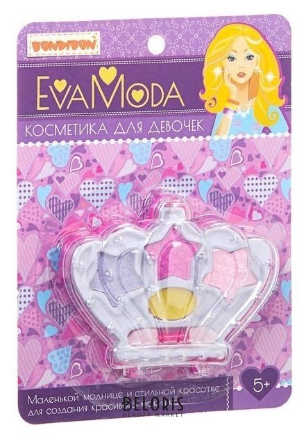 Набор детской декоративной косметики Корона с тенями для век Bondibon Eva Moda