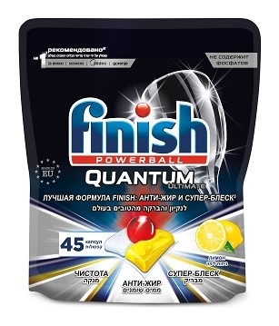 Капсулы для посудомоечных машин Лимон Finish Quantum Ultimate Finish