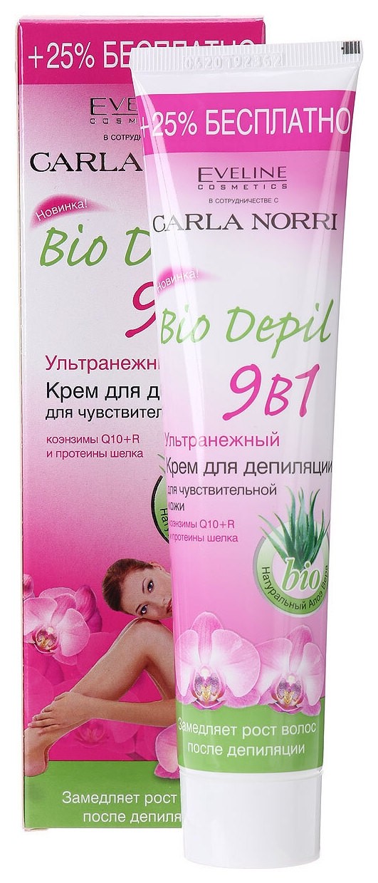 Eveline bio depil крем для депиляции 9-в-1 ультранежный 125 ml