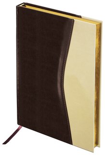 Ежедневник недатированный А5 (138х213 мм) Brauberg "De Luxe", комбинированная кожа, 160 л., золотой срез, коричневый/бежевый Brauberg