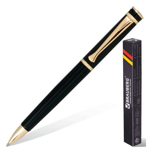 

Ручка бизнес-класса шариковая Brauberg "Perfect Black", корпус черный, узел 1 мм, линия письма 0,7 мм, синяя