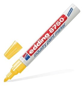 Маркер-краска лаковый (Paint Marker) Edding 8750, желтый, 2-4 мм, круглый наконечник, алюминиевый корпус  Edding