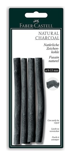 Уголь натуральный для рисования Faber-castell, набор 4 шт., 